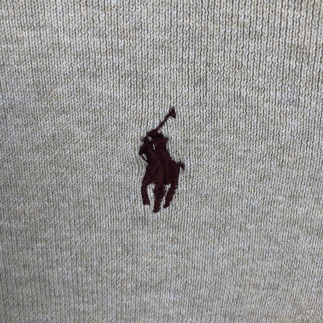 Ralph Lauren POLO RALPH LAUREN Ribbed Cotton Knit Sweater, Men's Size L (approx.) cotton Beige type Vintage Second Hand