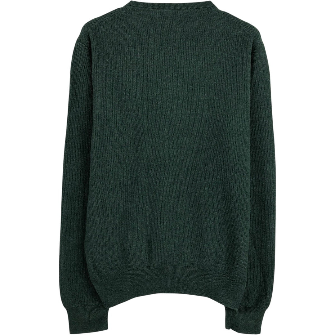 Ralph Lauren POLO RALPH LAUREN cotton knit sweater, men's size M cotton Green type dark green Vintage Second Hand
