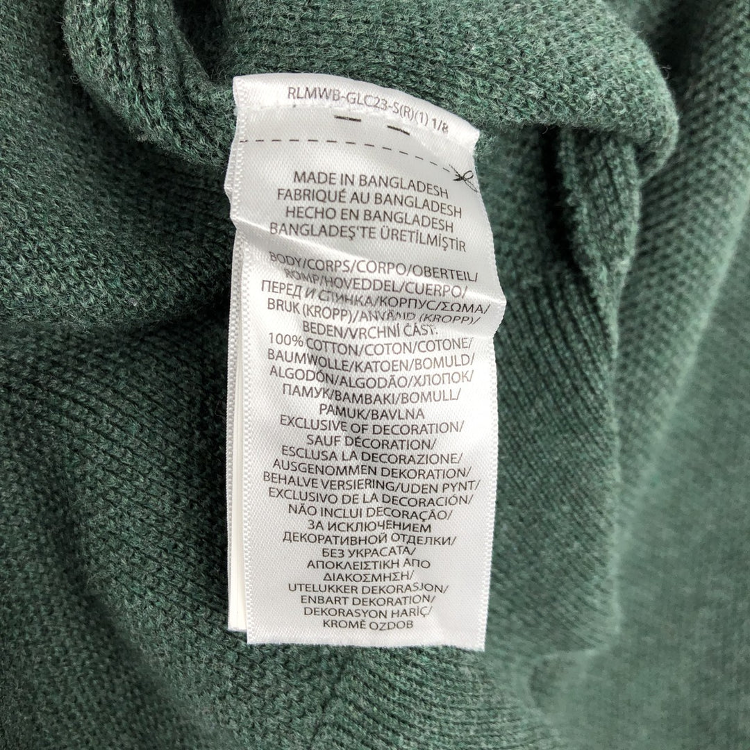 Ralph Lauren POLO RALPH LAUREN cotton knit sweater, men's size M cotton Green type dark green Vintage Second Hand