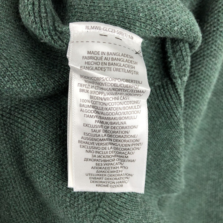 Ralph Lauren POLO RALPH LAUREN cotton knit sweater, men's size M cotton Green type dark green Vintage Second Hand