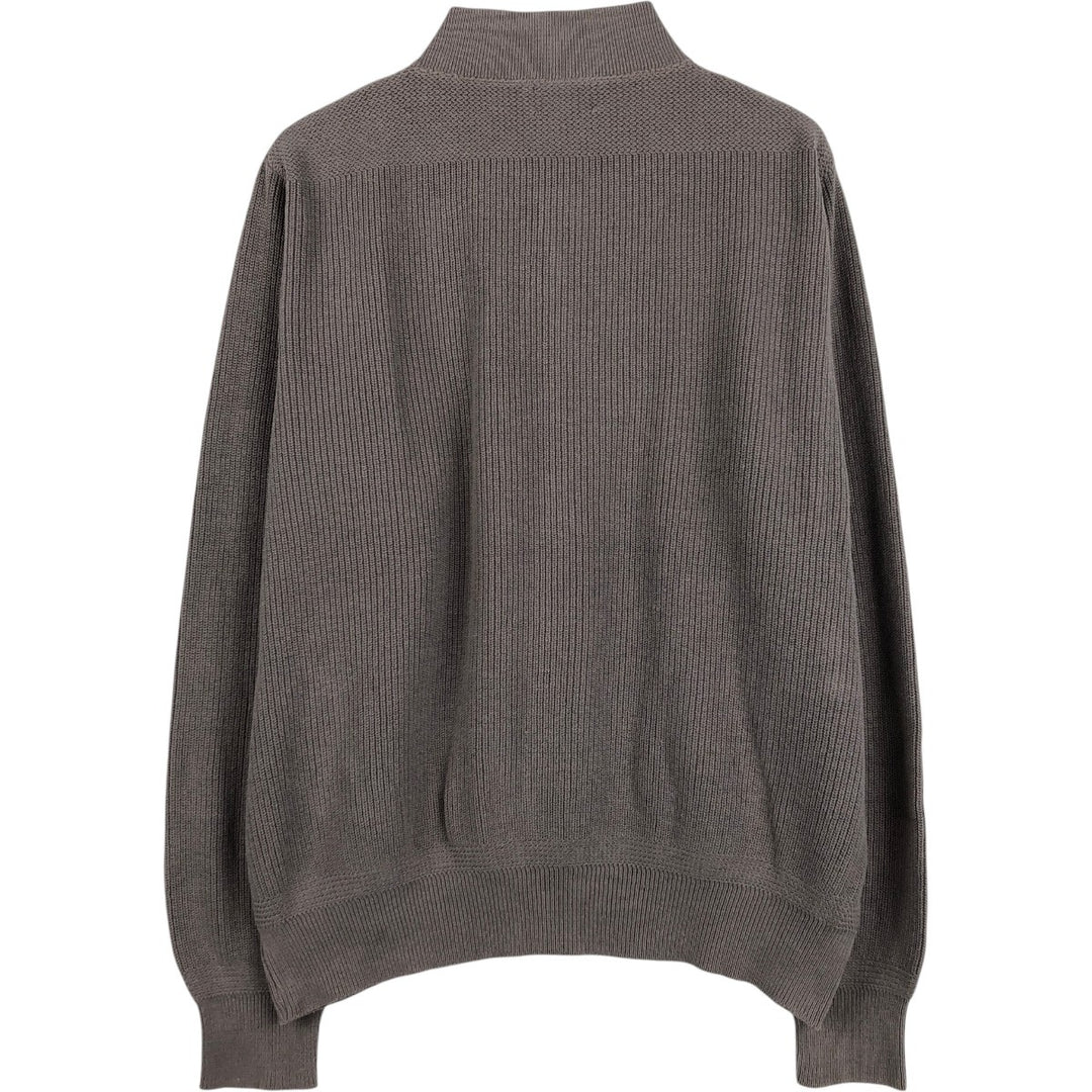 Lands' End Henley Neck Knit Sweater, Made in USA, Men's Size L (approx.) unclear brown type Vintage Second Hand