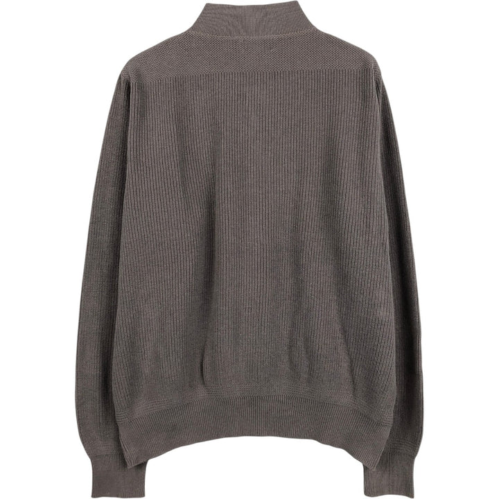 Lands' End Henley Neck Knit Sweater, Made in USA, Men's Size L (approx.) unclear brown type Vintage Second Hand