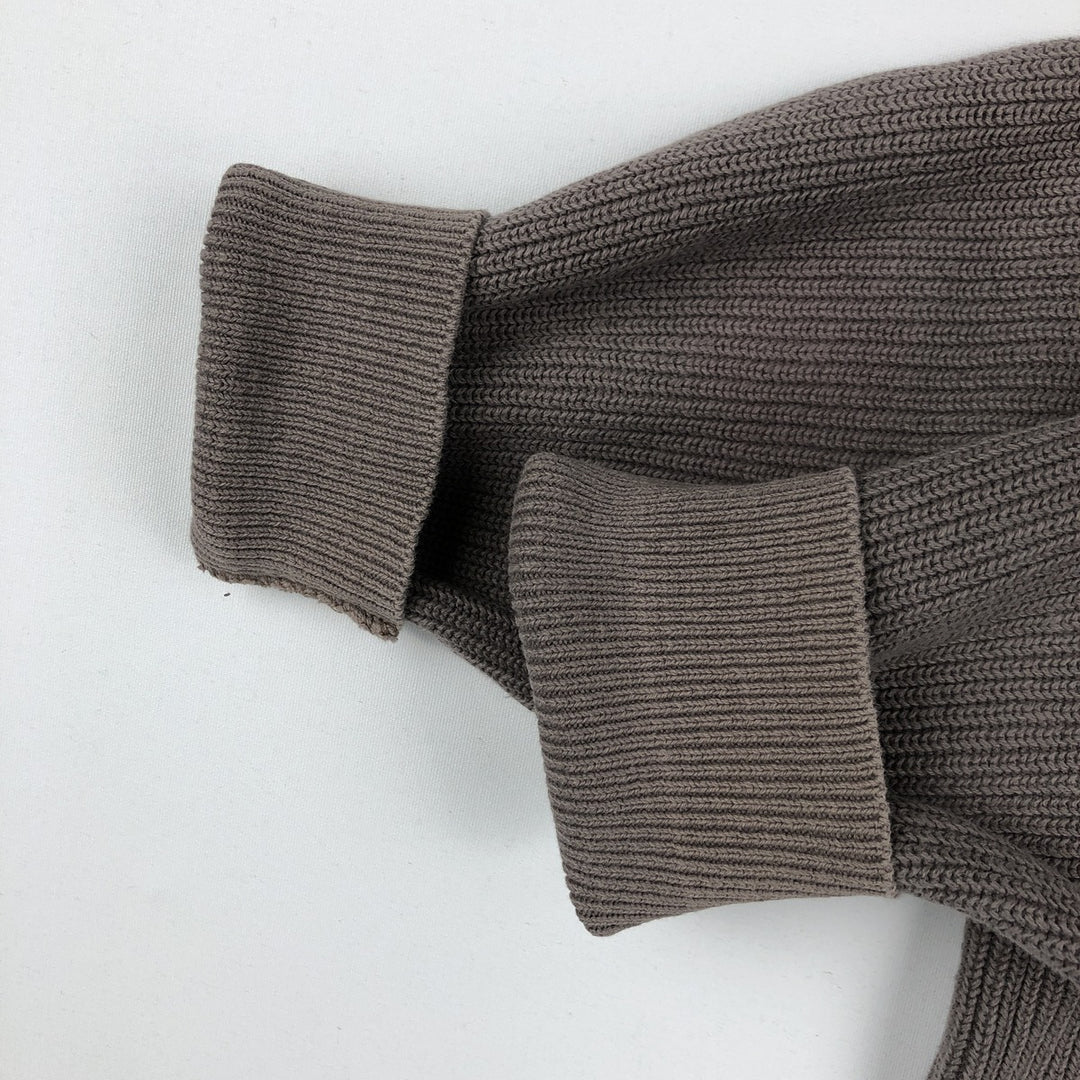 Lands' End Henley Neck Knit Sweater, Made in USA, Men's Size L (approx.) unclear brown type Vintage Second Hand