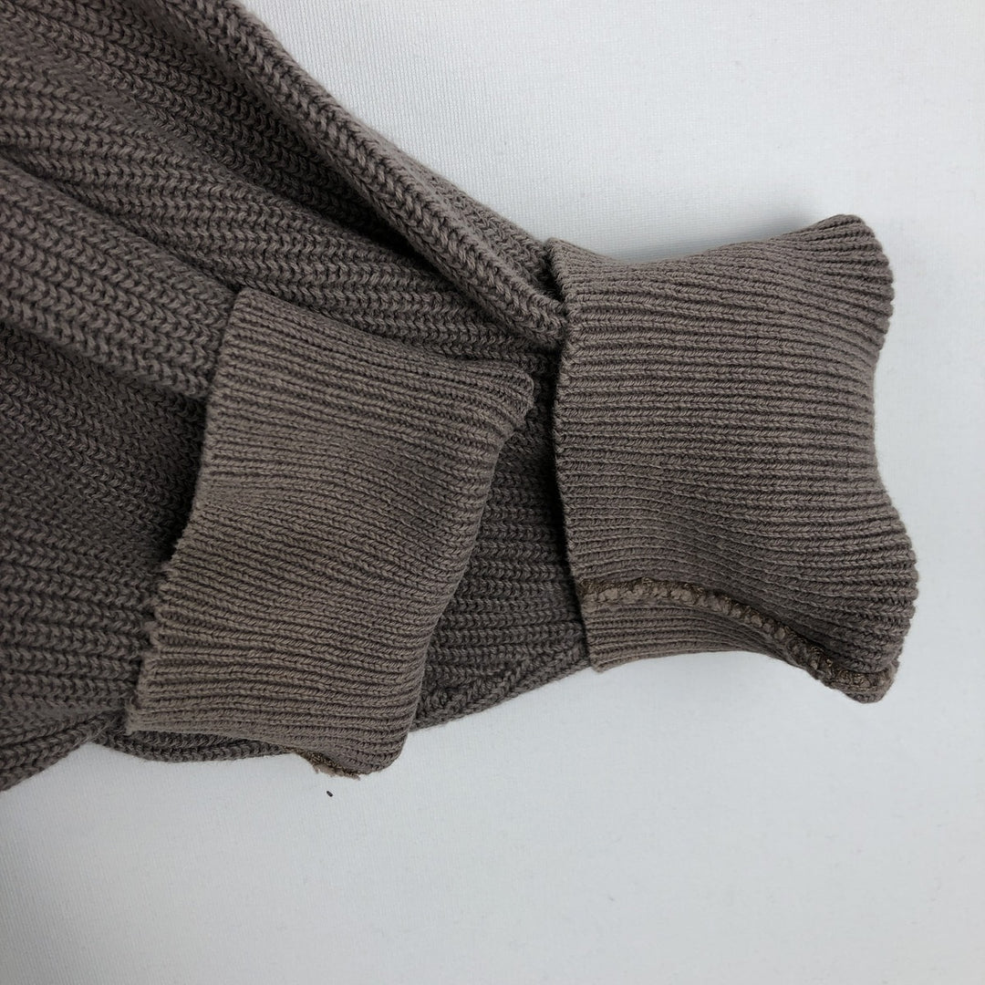 Lands' End Henley Neck Knit Sweater, Made in USA, Men's Size L (approx.) unclear brown type Vintage Second Hand