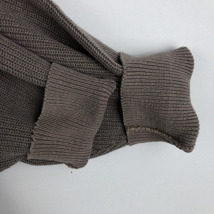 Lands' End Henley Neck Knit Sweater, Made in USA, Men's Size L (approx.) unclear brown type Vintage Second Hand