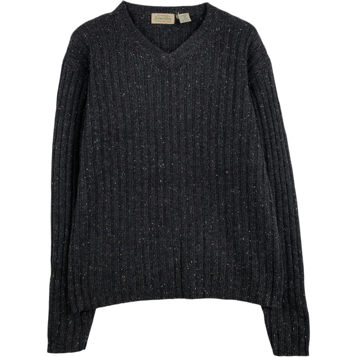 St. John's Bay V-neck Lambswool Knit Sweater (Men's Size M) Lamy Charcoal Vintage Second Hand