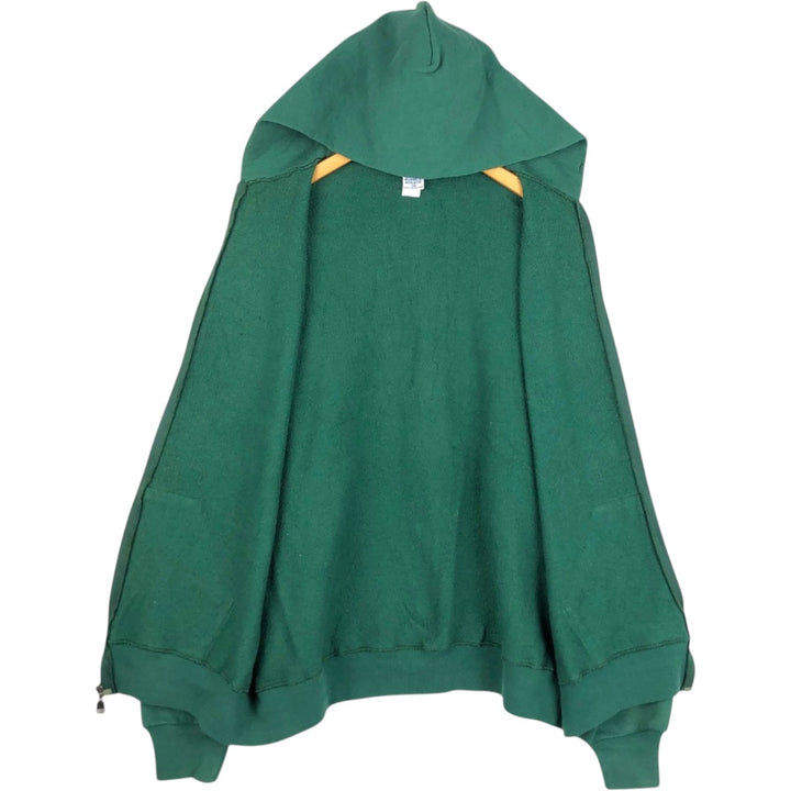 Vintage 90'S Russell full-zip sweatshirt, size XXL, men's cotton green type Vintage Second Hand