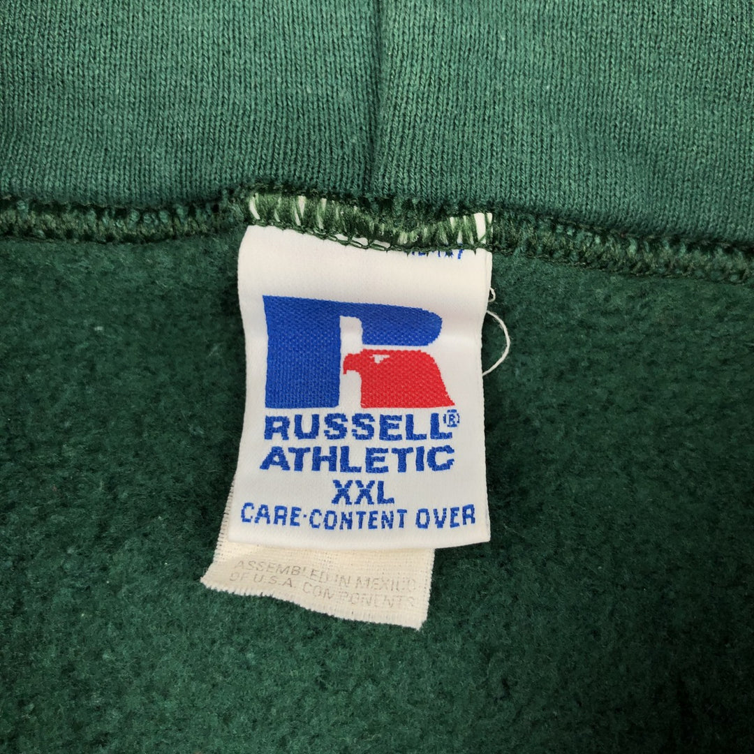 Vintage 90'S Russell full-zip sweatshirt, size XXL, men's cotton green type Vintage Second Hand