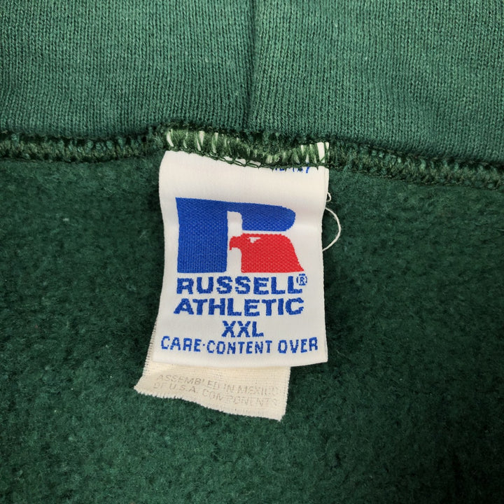 Vintage 90'S Russell full-zip sweatshirt, size XXL, men's cotton green type Vintage Second Hand