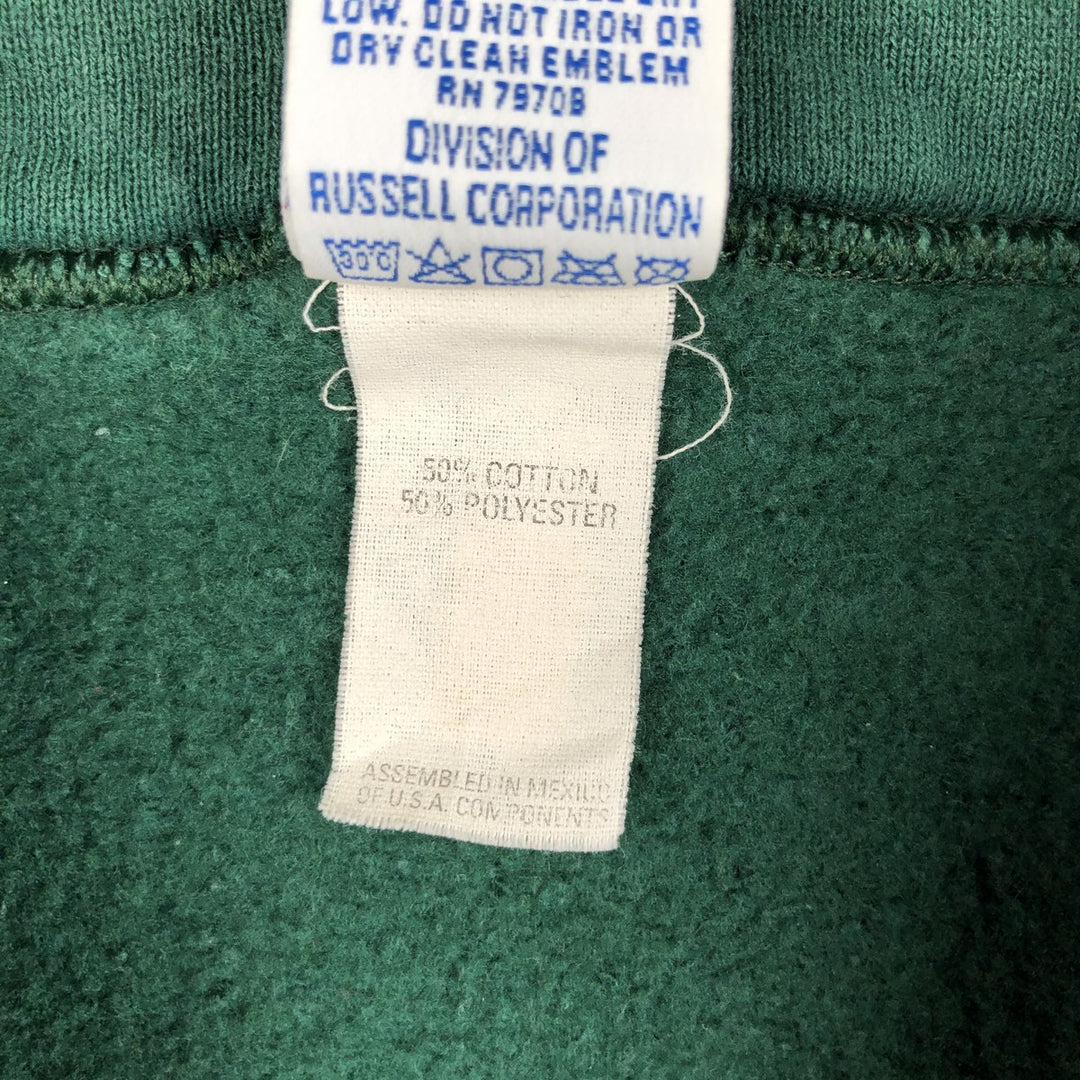 Vintage 90'S Russell full-zip sweatshirt, size XXL, men's cotton green type Vintage Second Hand