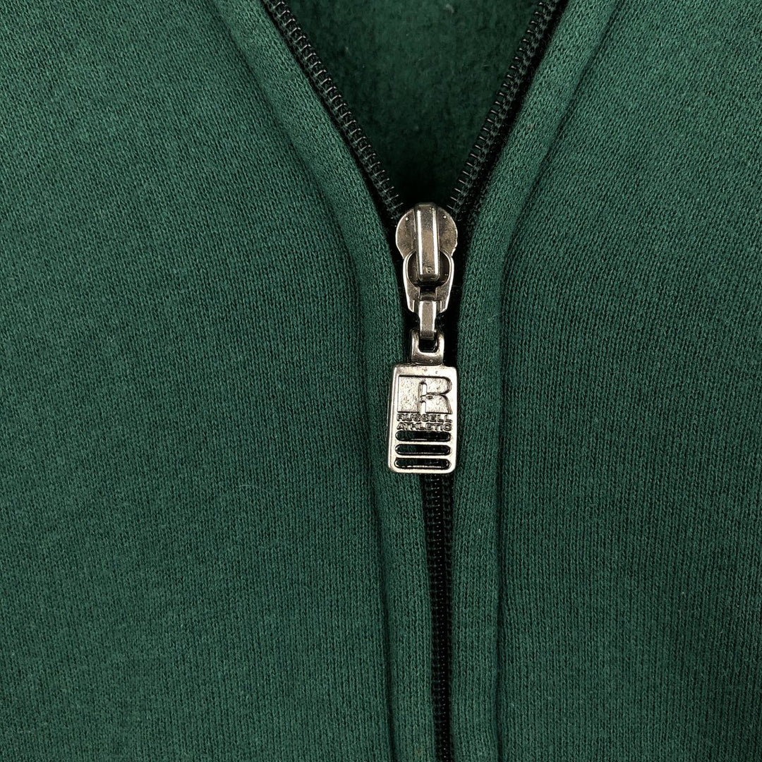 Vintage 90'S Russell full-zip sweatshirt, size XXL, men's cotton green type Vintage Second Hand