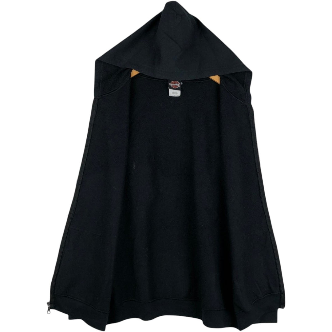 Harley-Davidson Eagle Pattern Full-Zip Hoodie, Men's Size L cotton black type Vintage Second Hand