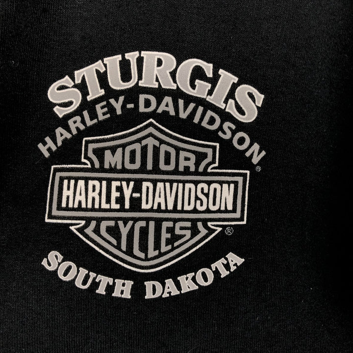 Harley-Davidson Eagle Pattern Full-Zip Hoodie, Men's Size L cotton black type Vintage Second Hand