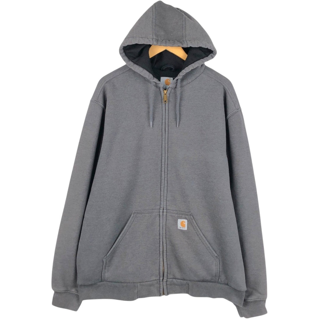 Carhartt Sweat Full Zip Hoodie Men's L size cotton Charcoal Vintage Second Hand