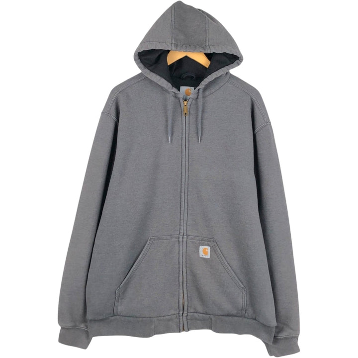 Carhartt Sweat Full Zip Hoodie Men's L size cotton Charcoal Vintage Second Hand