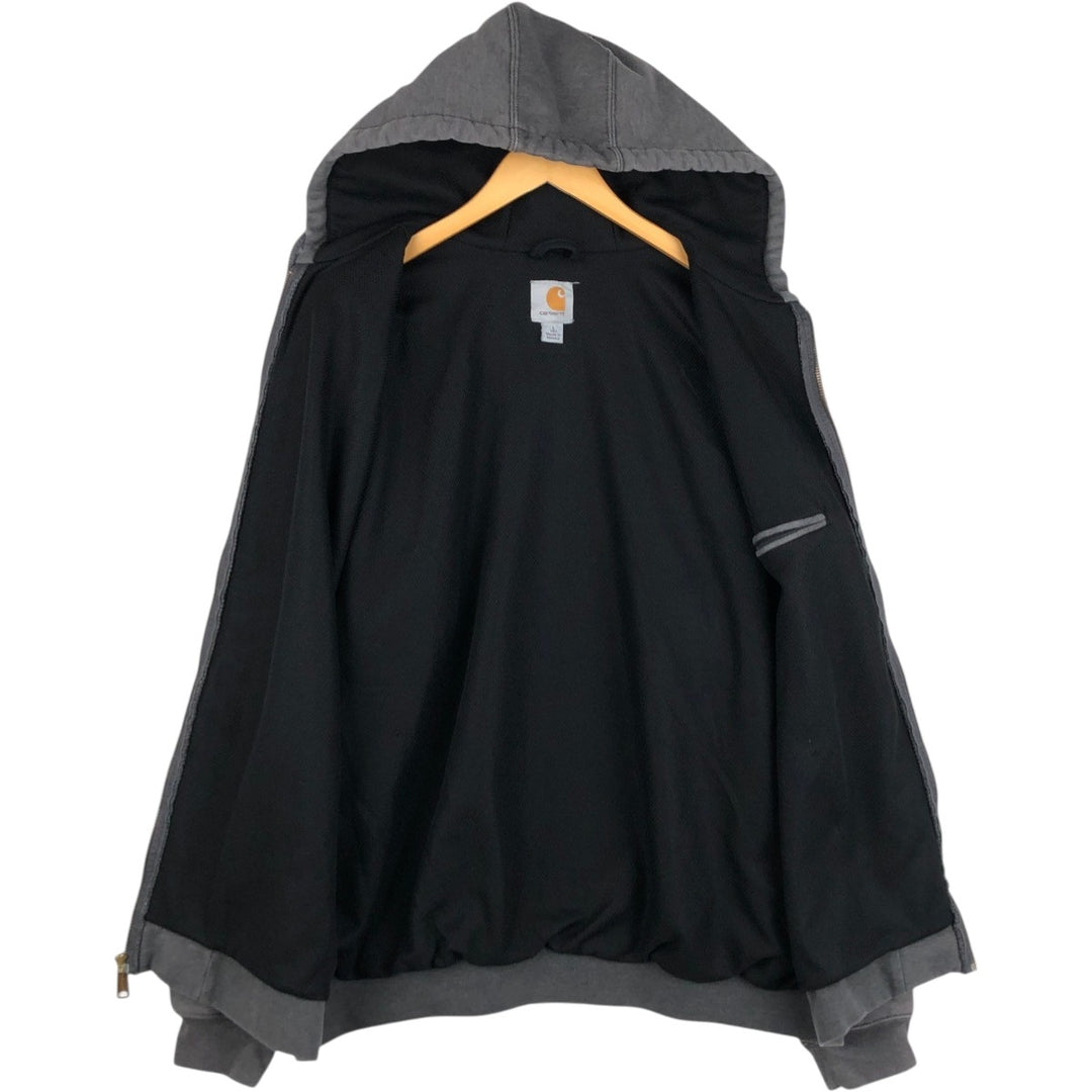 Carhartt Sweat Full Zip Hoodie Men's L size cotton Charcoal Vintage Second Hand