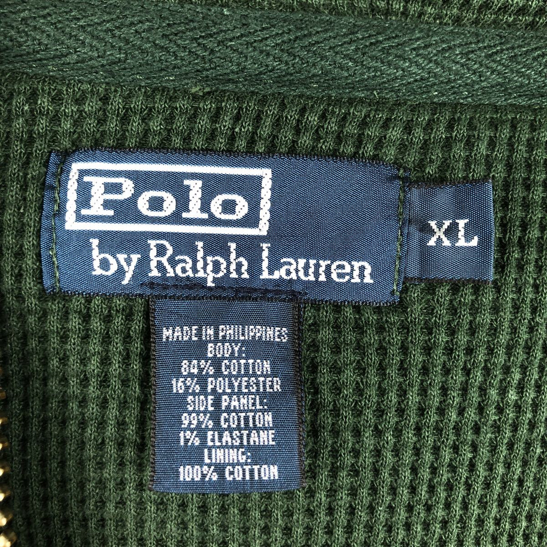 Ralph Lauren POLO by Ralph Lauren Sweat Full Zip Hoodie Men's XL cotton Green type dark green Vintage Second Hand