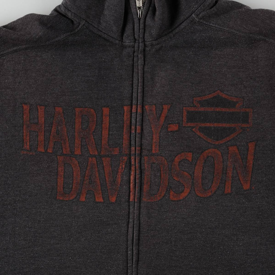 Harley-Davidson Full-Zip Sweatshirt, Men's XL cotton gray type Vintage Second Hand