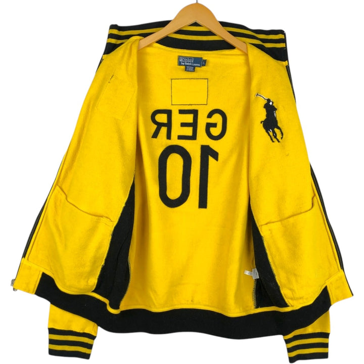 Ralph Lauren POLO by Ralph Lauren Big Pony Full Zip Sweatshirt, Men's L size cotton yellow type Vintage Second Hand