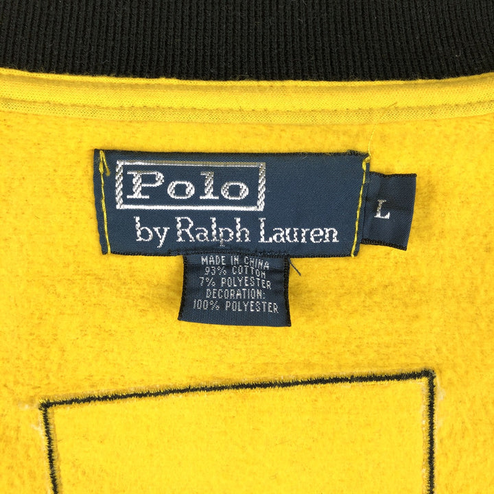 Ralph Lauren POLO by Ralph Lauren Big Pony Full Zip Sweatshirt, Men's L size cotton yellow type Vintage Second Hand