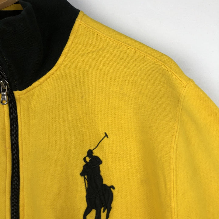 Ralph Lauren POLO by Ralph Lauren Big Pony Full Zip Sweatshirt, Men's L size cotton yellow type Vintage Second Hand