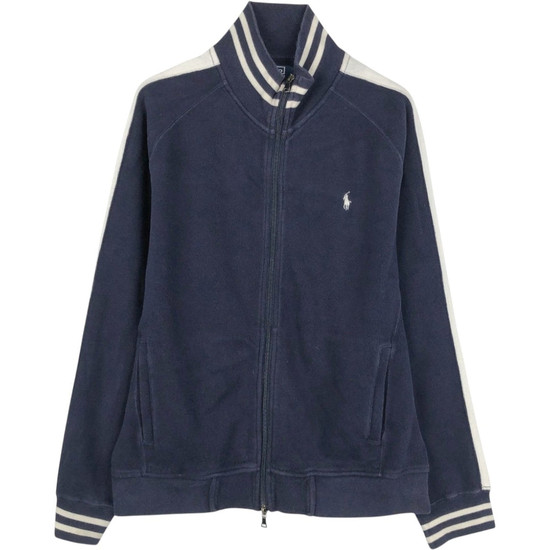Ralph Lauren POLO by Ralph Lauren full zip sweatshirt, men's size L cotton navy blue type Vintage Second Hand