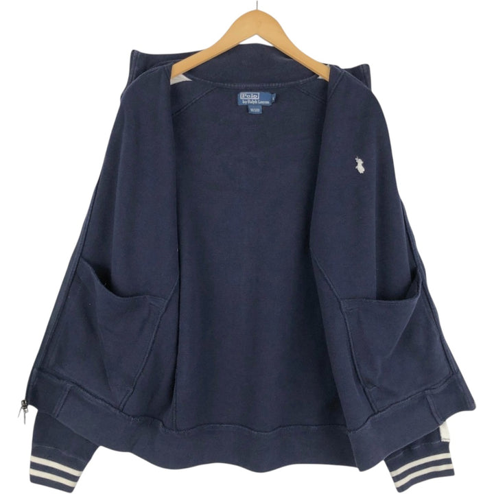 Ralph Lauren POLO by Ralph Lauren full zip sweatshirt, men's size L cotton navy blue type Vintage Second Hand