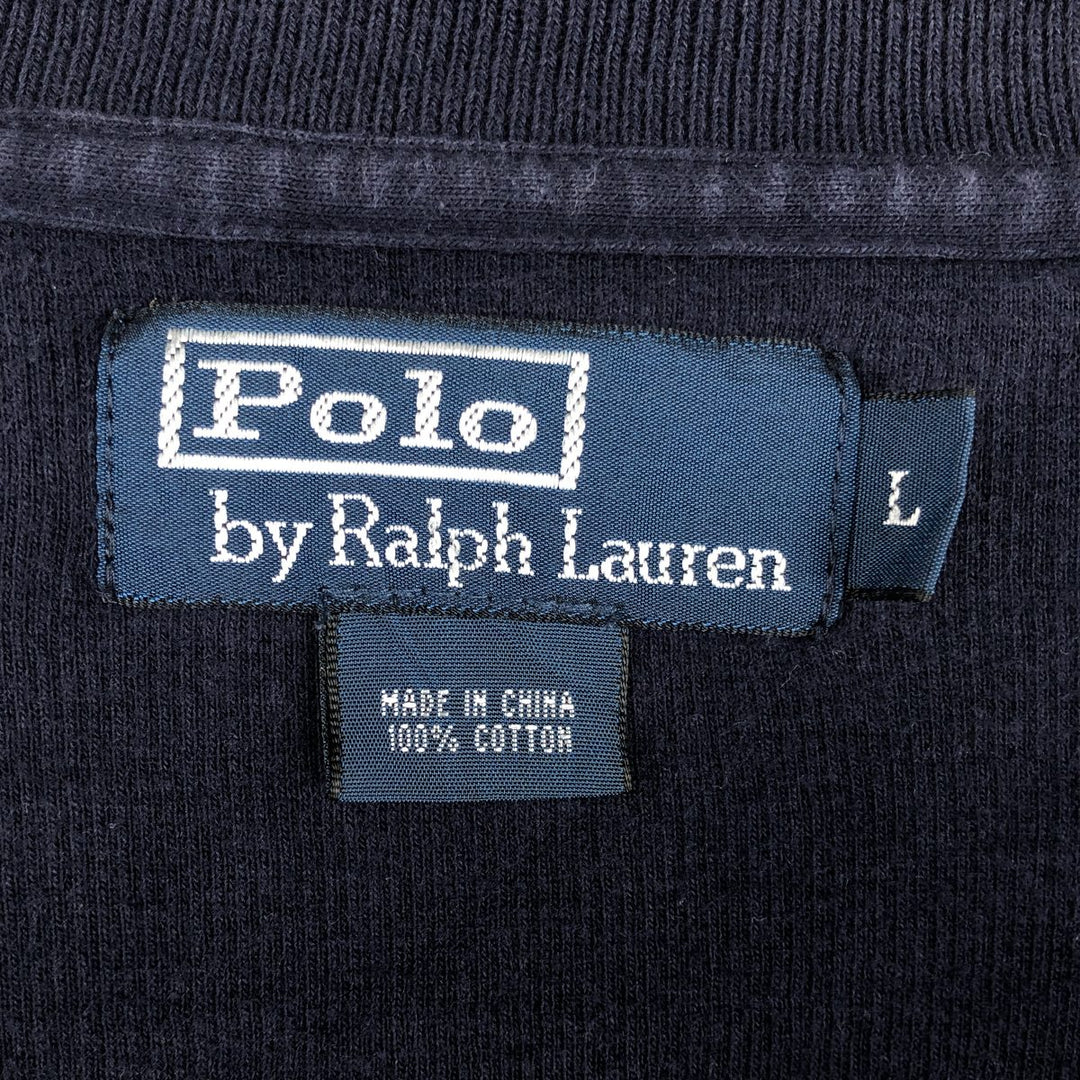 Ralph Lauren POLO by Ralph Lauren full zip sweatshirt, men's size L cotton navy blue type Vintage Second Hand