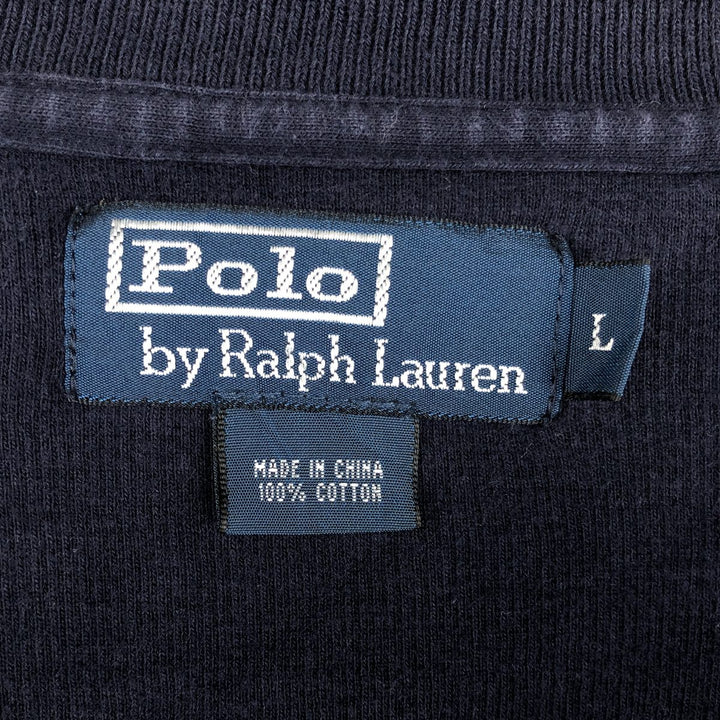 Ralph Lauren POLO by Ralph Lauren full zip sweatshirt, men's size L cotton navy blue type Vintage Second Hand