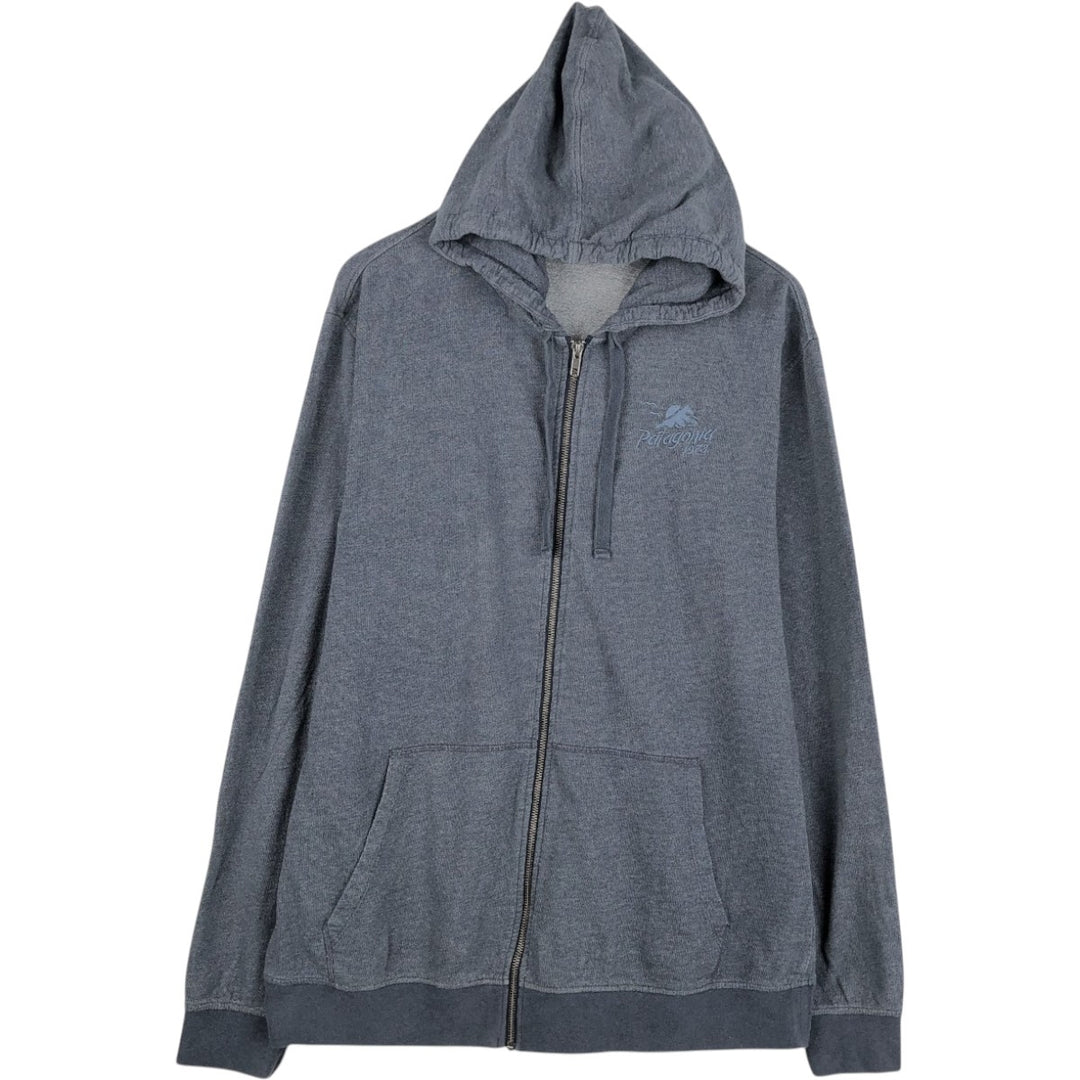Patagonia Organic Cotton Full-Zip Sweatshirt (Men's XL equivalent) cotton blue type Vintage Second Hand
