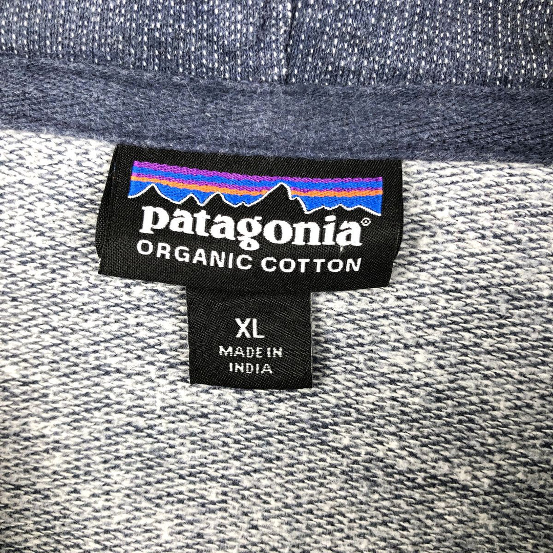 Patagonia Organic Cotton Full-Zip Sweatshirt (Men's XL equivalent) cotton blue type Vintage Second Hand