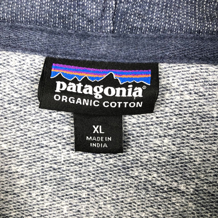 Patagonia Organic Cotton Full-Zip Sweatshirt (Men's XL equivalent) cotton blue type Vintage Second Hand