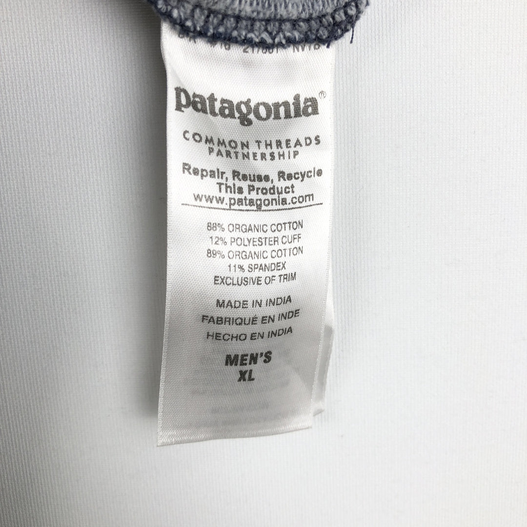 Patagonia Organic Cotton Full-Zip Sweatshirt (Men's XL equivalent) cotton blue type Vintage Second Hand