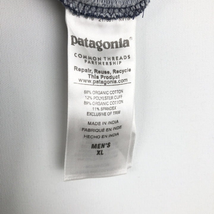 Patagonia Organic Cotton Full-Zip Sweatshirt (Men's XL equivalent) cotton blue type Vintage Second Hand