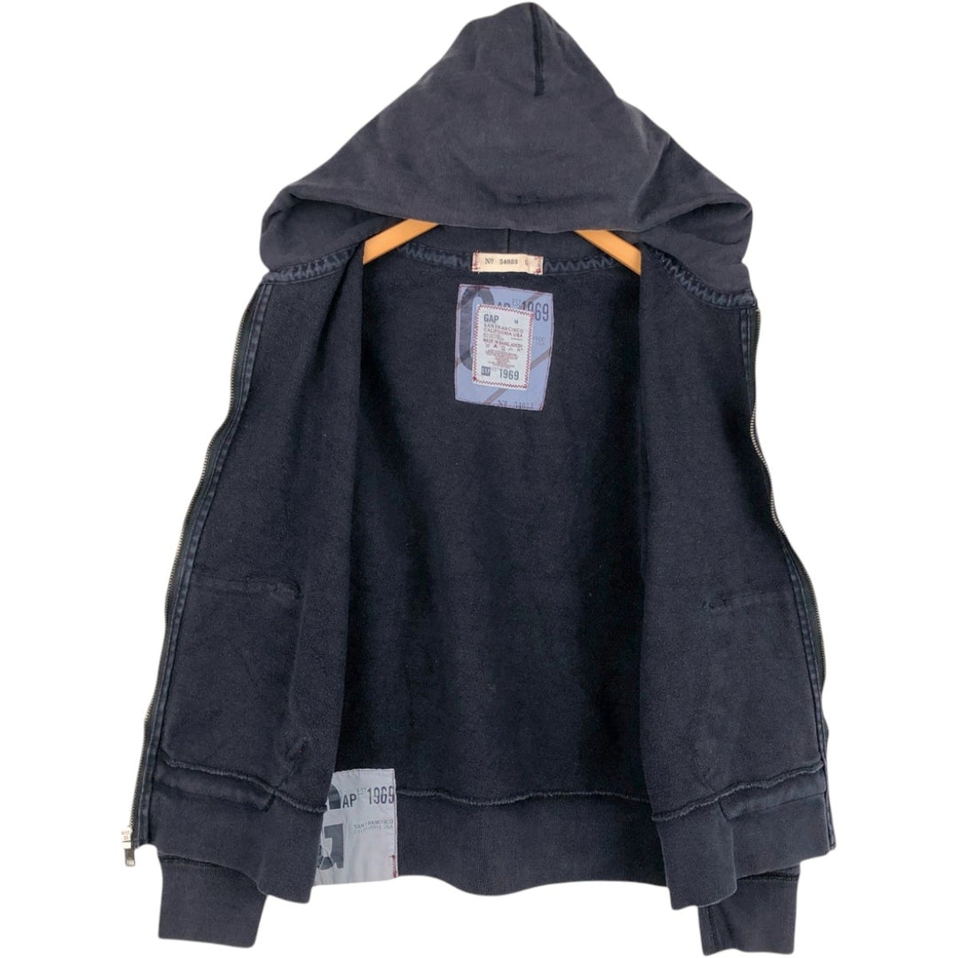 GAP Sweat Full Zip Hoodie, Men's Size M cotton navy blue type Vintage Second Hand