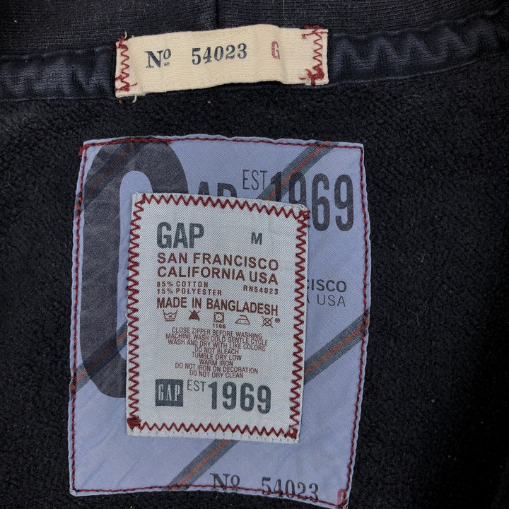 GAP Sweat Full Zip Hoodie, Men's Size M cotton navy blue type Vintage Second Hand