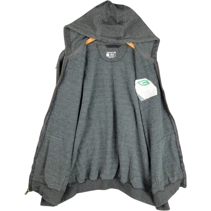 Carhartt Loose Fit Sweat Full Zip Hoodie, Men's L size cotton Charcoal Vintage Second Hand