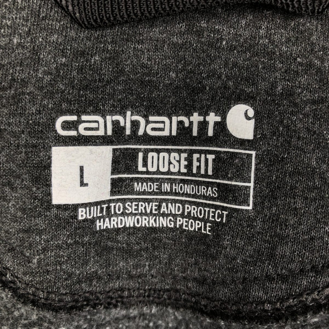Carhartt Loose Fit Sweat Full Zip Hoodie, Men's L size cotton Charcoal Vintage Second Hand
