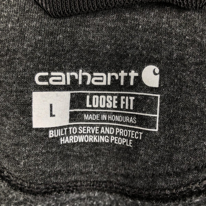 Carhartt Loose Fit Sweat Full Zip Hoodie, Men's L size cotton Charcoal Vintage Second Hand