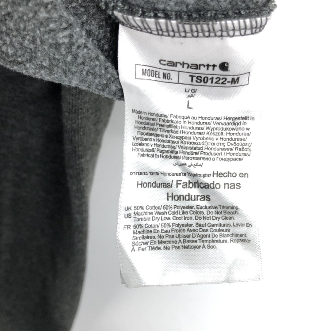 Carhartt Loose Fit Sweat Full Zip Hoodie, Men's L size cotton Charcoal Vintage Second Hand