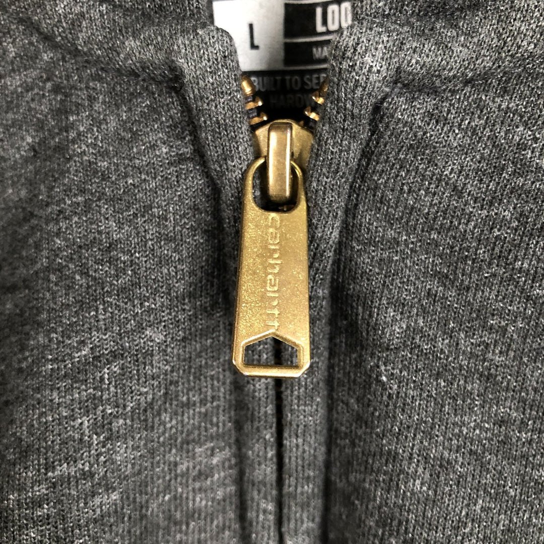 Carhartt Loose Fit Sweat Full Zip Hoodie, Men's L size cotton Charcoal Vintage Second Hand