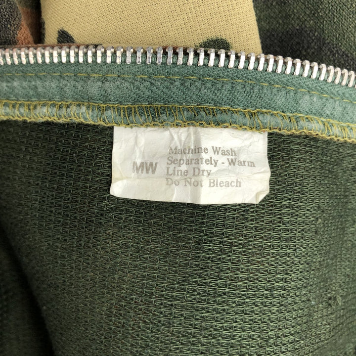 Camouflage Woodland Camo Full-Zip Sweatshirt, Men's Size L (Equivalent), Vintage unclear Khaki type Vintage Second Hand