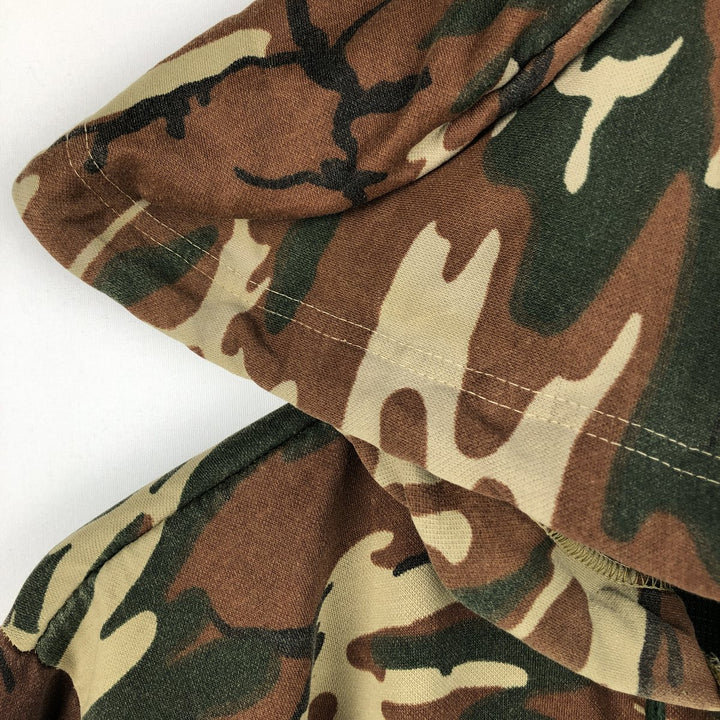 Camouflage Woodland Camo Full-Zip Sweatshirt, Men's Size L (Equivalent), Vintage unclear Khaki type Vintage Second Hand