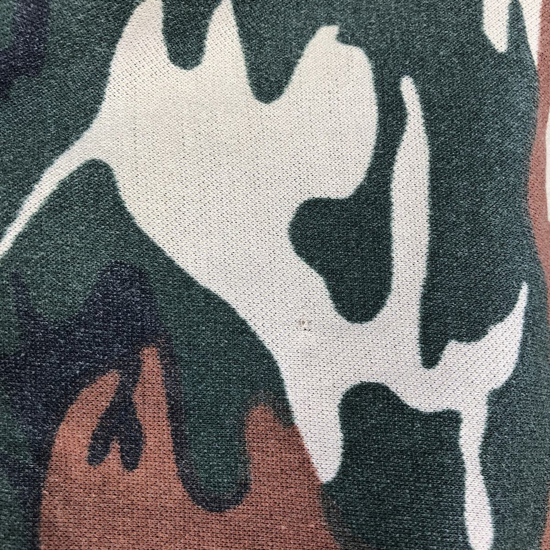 Camouflage Woodland Camo Full-Zip Sweatshirt, Men's Size L (Equivalent), Vintage unclear Khaki type Vintage Second Hand