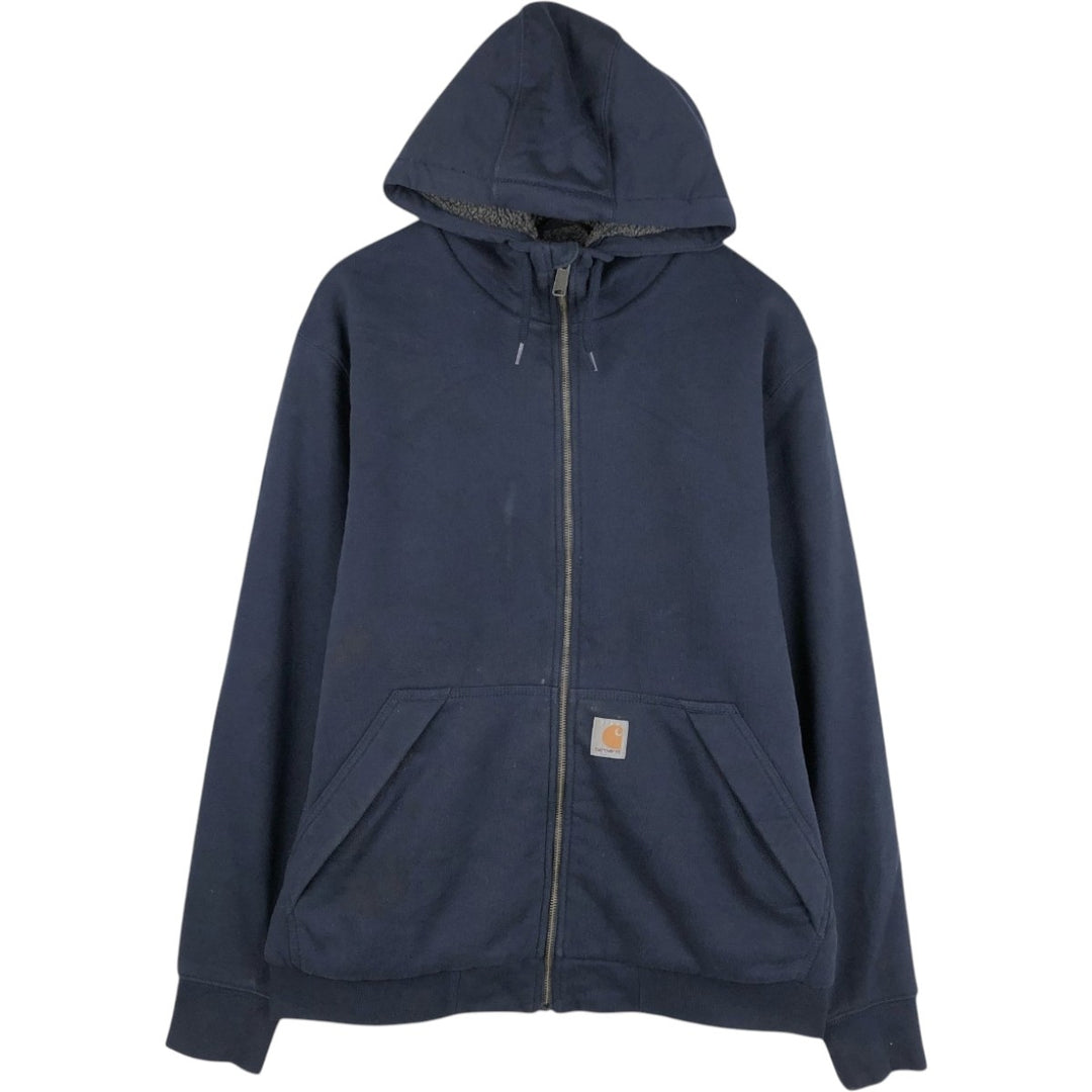 Carhartt Relaxed Fit Full-Zip Sweatshirt, Men's Size M cotton navy blue type Vintage Second Hand