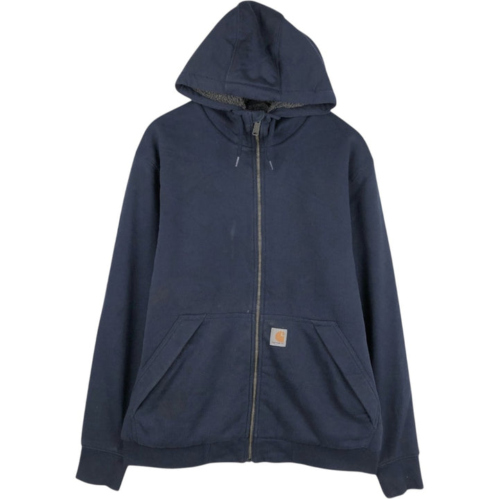 Carhartt Relaxed Fit Full-Zip Sweatshirt, Men's Size M cotton navy blue type Vintage Second Hand