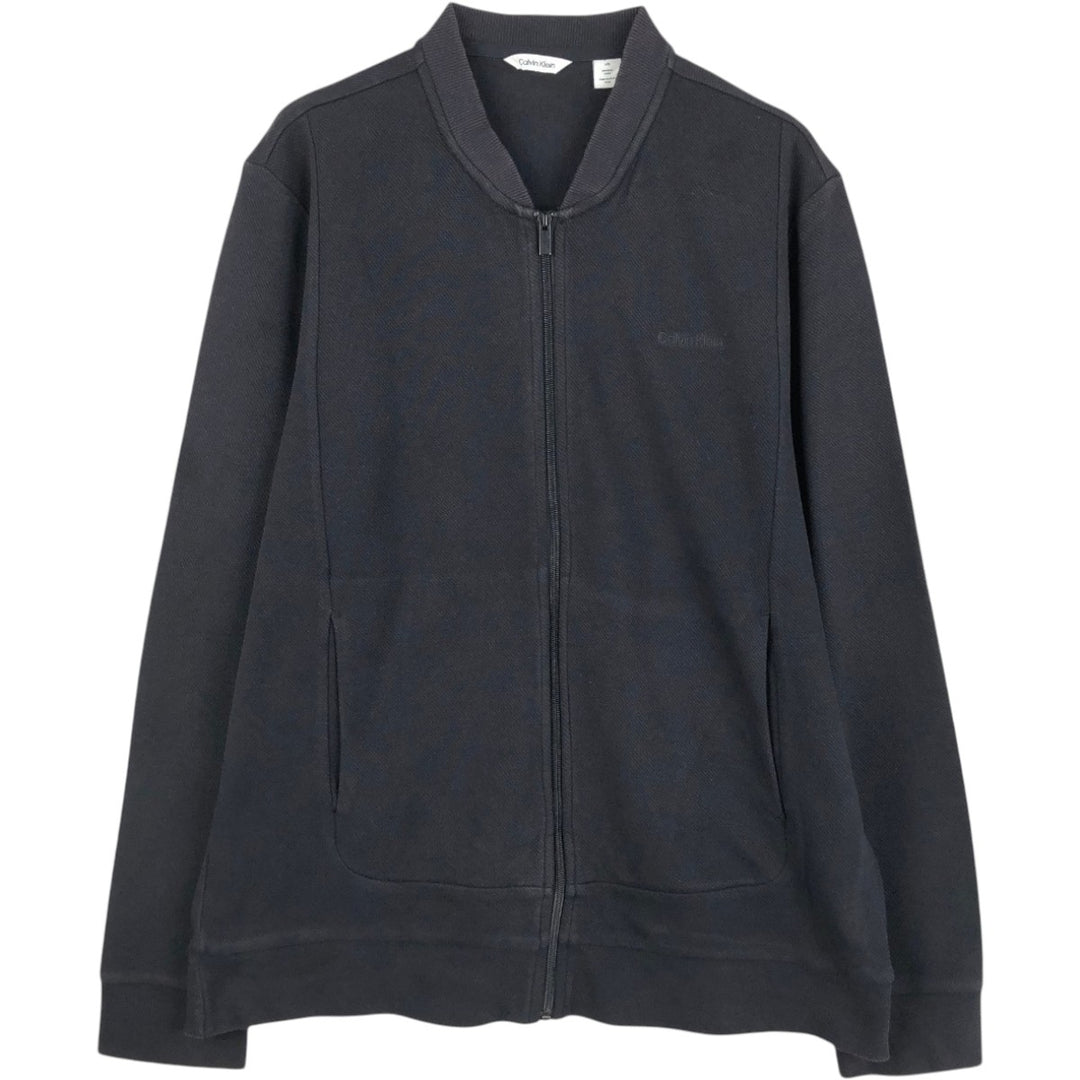 Calvin Klein full-zip sweatshirt, men's size L cotton black type Vintage Second Hand