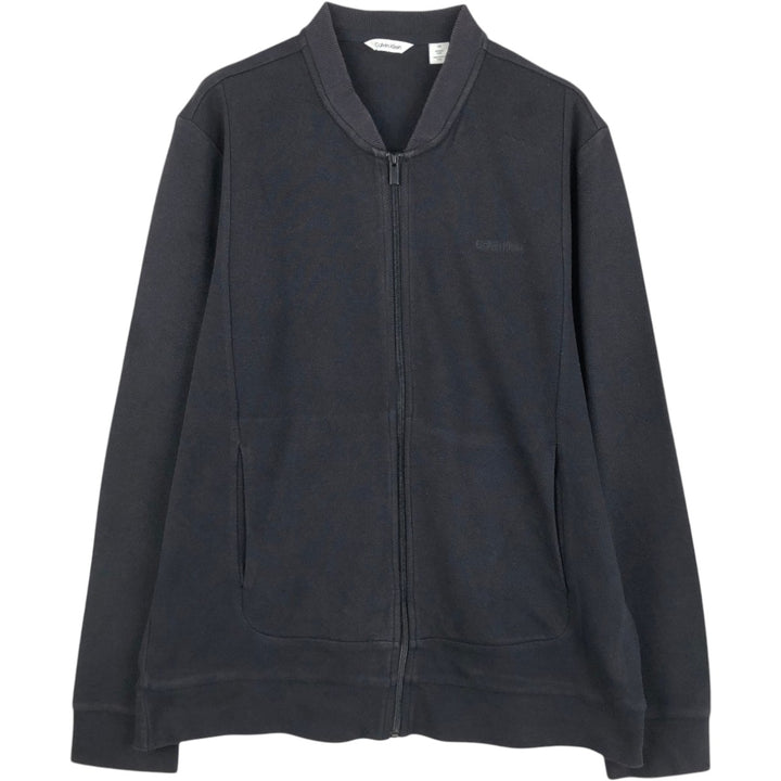 Calvin Klein full-zip sweatshirt, men's size L cotton black type Vintage Second Hand