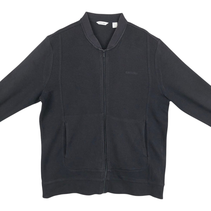 Calvin Klein full-zip sweatshirt, men's size L cotton black type Vintage Second Hand