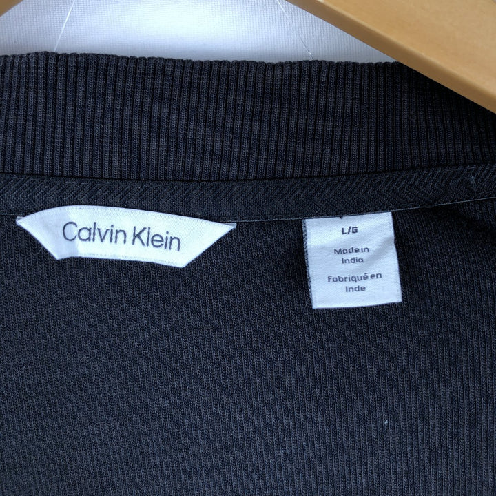 Calvin Klein full-zip sweatshirt, men's size L cotton black type Vintage Second Hand